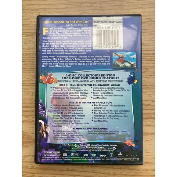 Disney Finding Nemo 2 Disc Collector Edition DVD - Picture 2 of 4